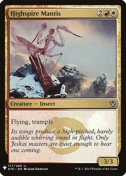 Highspire Mantis - The List (#KTK-177) - Illustrated by Igor Kieryluk - Magic: The Gathering Card