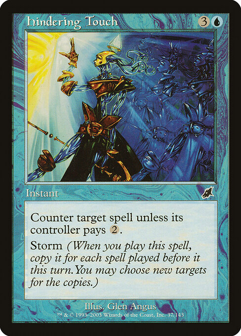 Toque de Obstrução (Hindering Touch) - Scourge (#37) - Illustrated by Glen Angus - Magic: The Gathering Card