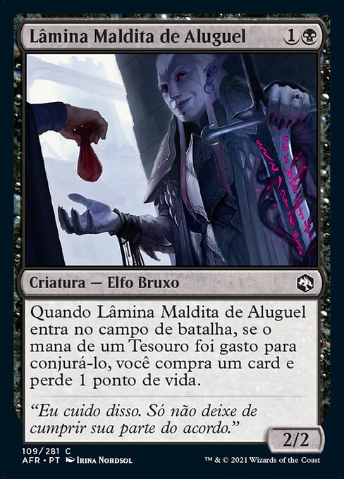 고용된 저주검 (Hired Hexblade) - Adventures in the Forgotten Realms (#109) - Illustrated by Irina Nordsol - Magic: The Gathering Card