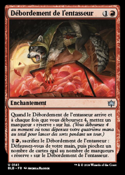 貯め込み屋の流出 (Hoarder's Overflow) - Bloomburrow (#141) - Illustrated by Andrea Radeck - Magic: The Gathering Card