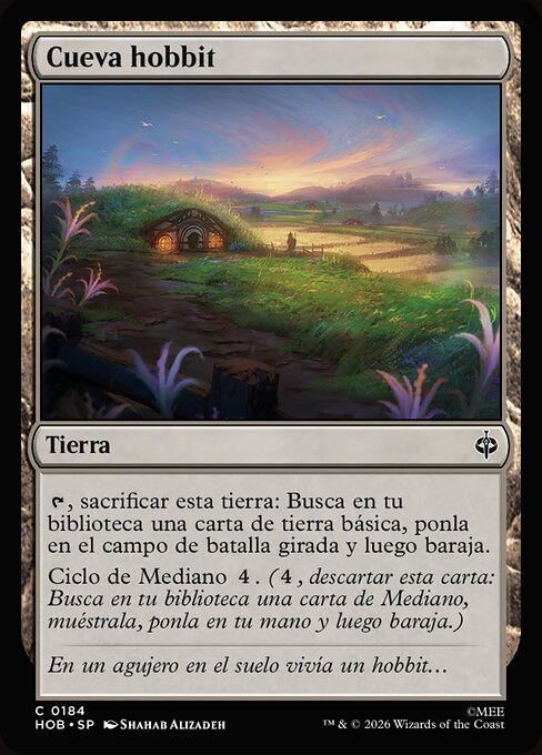 Cueva hobbit (Hobbit Hole) - The Hobbit (#184) - Illustrated by Shahab Alizadeh - Magic: The Gathering Card