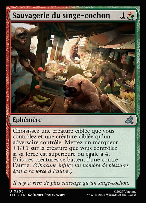 Schweineaffen-Raserei (Hog-Monkey Rampage) - Avatar: The Last Airbender Eternal (#255) - Illustrated by Daniel Romanovsky - Magic: The Gathering Card