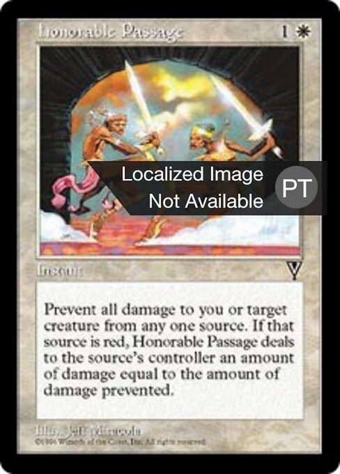 名誉の道行き (Honorable Passage) - Visions (#7) - Illustrated by Jeff Miracola - Magic: The Gathering Card