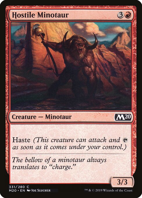 Hostile Minotaur - Core Set 2020 Magic card