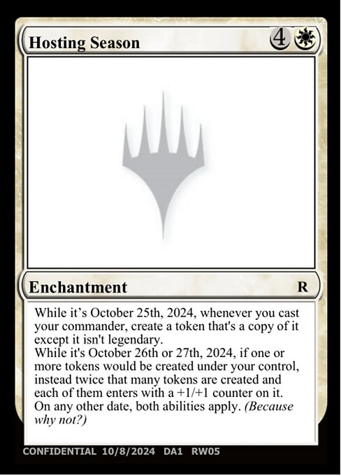 Hosting Season - Unknown Event (#RW05e) - Magic: The Gathering Card