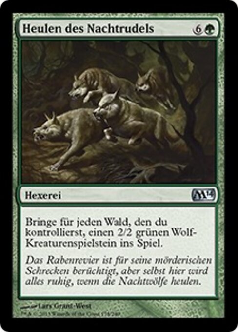 夜の群れの雄叫び (Howl of the Night Pack) - Magic 2010 (#187) - Illustrated by Lars Grant-West - Magic: The Gathering Card