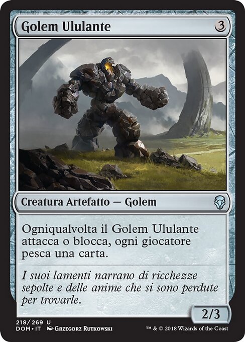 Gólem aullante (Howling Golem) - Game Night: Free-for-All (#117) - Illustrated by Grzegorz Rutkowski - Magic: The Gathering Card