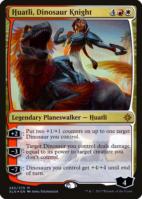Huatli, Dinosaur Knight - Ixalan Magic card
