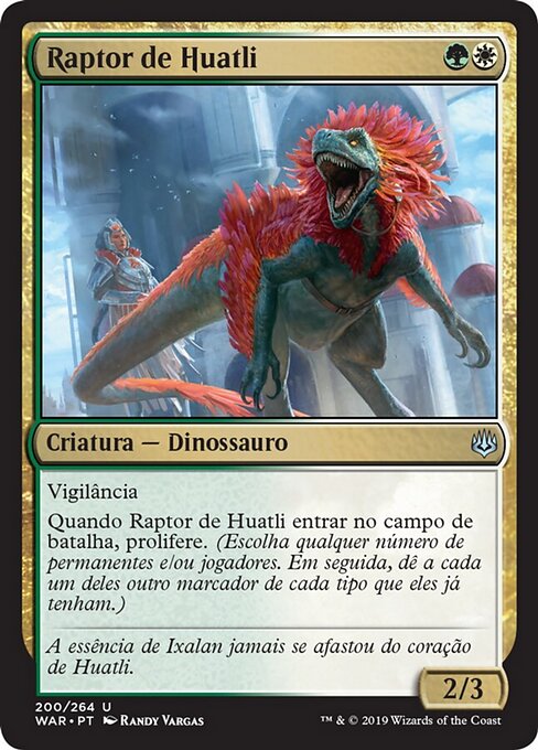 Раптор Уатли (Huatli's Raptor) - War of the Spark (#200) - Illustrated by Randy Vargas - Magic: The Gathering Card
