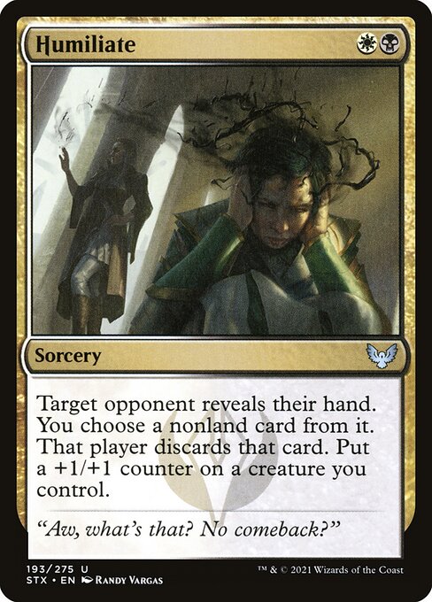 Humiliate - Strixhaven: School of Mages (#193) - Illustrated by Randy Vargas - Magic: The Gathering Card