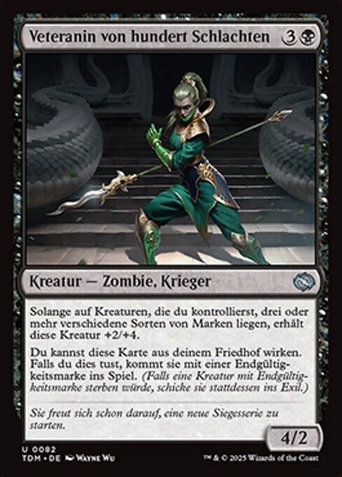Veteranin von hundert Schlachten (Hundred-Battle Veteran) - Tarkir: Dragonstorm (#82) - Illustrated by Wayne Wu - Magic: The Gathering Card