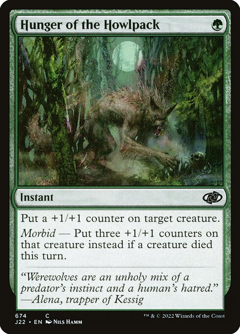 嚎群饥欲 (Hunger of the Howlpack) - Jumpstart 2022 (#674) - Illustrated by Nils Hamm - Magic: The Gathering Card