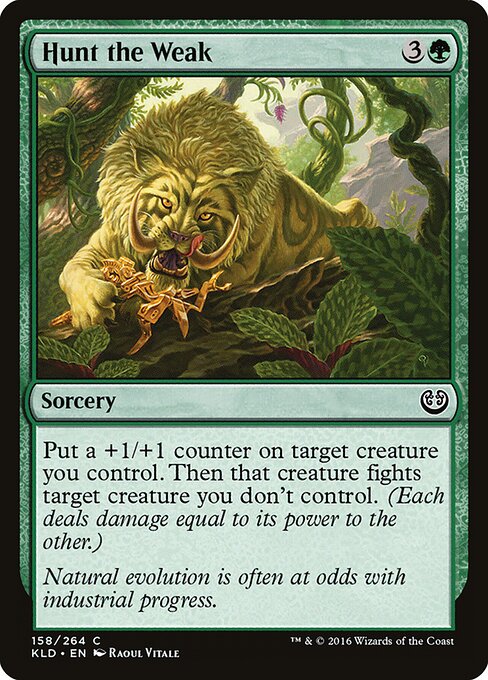 Cacciare i Deboli (Hunt the Weak) - Kaladesh (#158) - Illustrated by Raoul Vitale - Magic: The Gathering Card