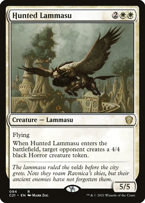 Hunted Lammasu - Commander 2021 (#94) - Illustrated by Mark Zug - Magic: The Gathering Card