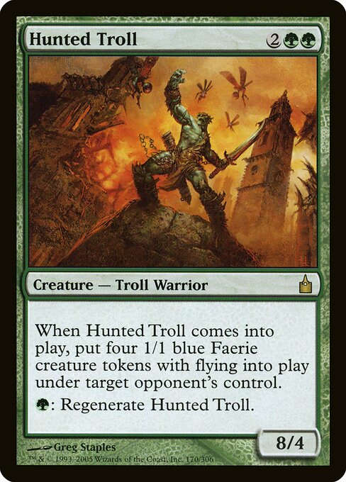 狩り立てられたトロール (Hunted Troll) - Ravnica: City of Guilds (#170) - Illustrated by Greg Staples - Magic: The Gathering Card