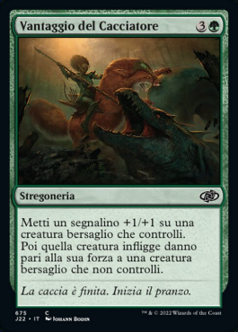 Ventaja de la cazadora (Hunter's Edge) - Jumpstart 2022 (#675) - Illustrated by Johann Bodin - Magic: The Gathering Card