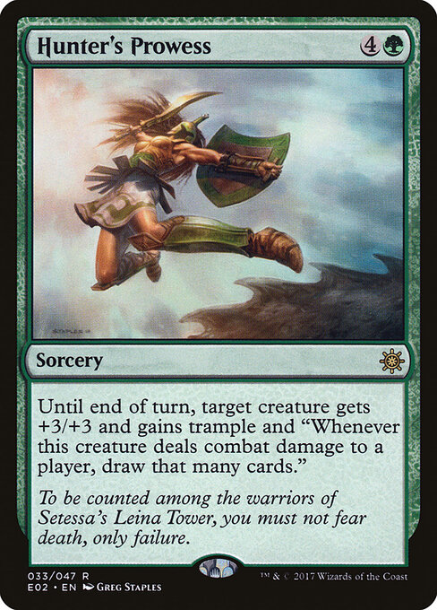 Tapferkeit des Jägers (Hunter's Prowess) - Commander 2017 (#152) - Illustrated by Greg Staples - Magic: The Gathering Card