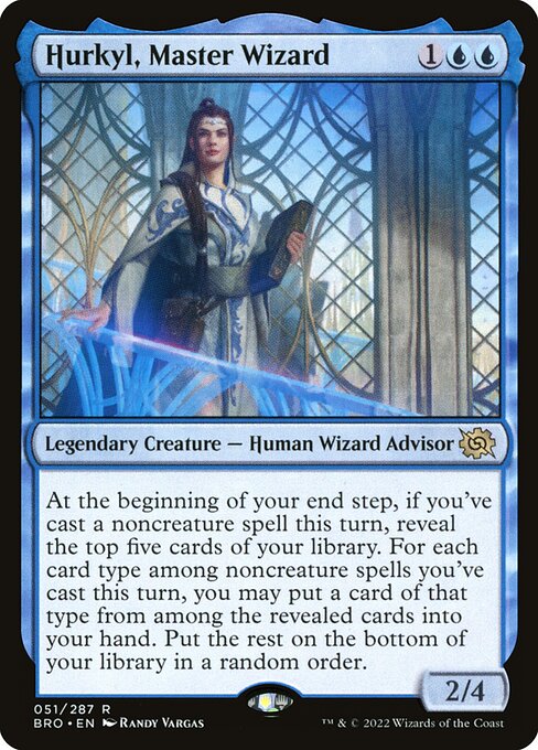Hurkyl, Master Wizard - The Brothers' War (#51) - Illustrated by Randy Vargas - Magic: The Gathering Card