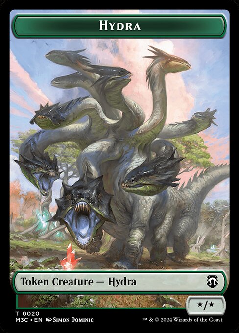 Hydra - Modern Horizons 3 Commander Tokens (#20) - Illustrated by Simon Dominic - Magic: The Gathering Card