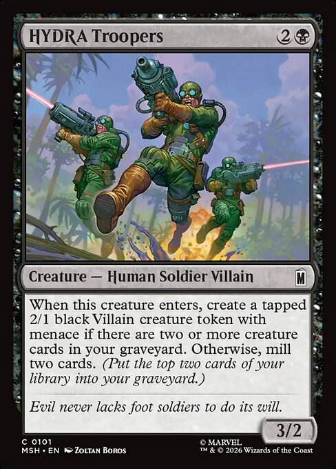 Troupes d'HYDRA (HYDRA Troopers) - Marvel Super Heroes (#101) - Illustrated by Zoltan Boros - Magic: The Gathering Card
