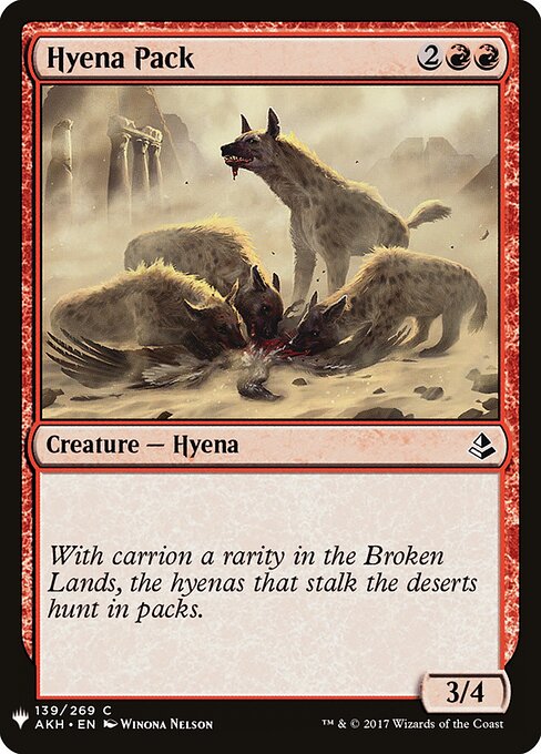 Hyena Pack - The List (#AKH-139) - Illustrated by Winona Nelson - Magic: The Gathering Card