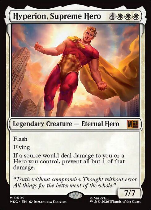 Hyperion, Supreme Hero - Marvel Super Heroes Commander (#599) - Illustrated by Immanuela Crovius - Magic: The Gathering Card