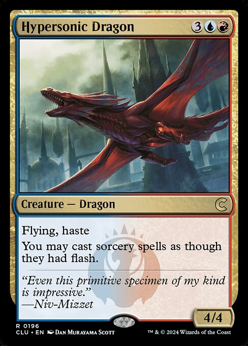 Hypersonic Dragon - Ravnica: Clue Edition (#196) - Illustrated by Dan Murayama Scott - Magic: The Gathering Card