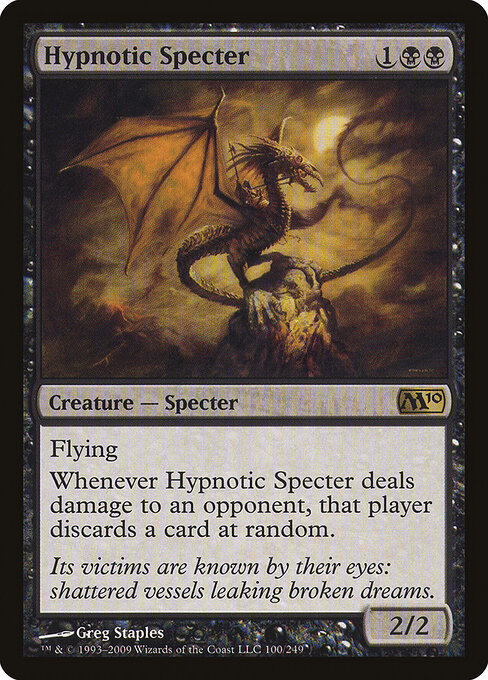Hypnotisierendes Gespenst (Hypnotic Specter) - Magic 2010 (#100) - Illustrated by Greg Staples - Magic: The Gathering Card