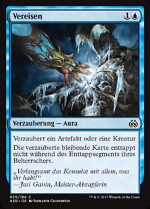 Обледенение (Ice Over) - Aether Revolt (#35) - Illustrated by Sidharth Chaturvedi - Magic: The Gathering Card