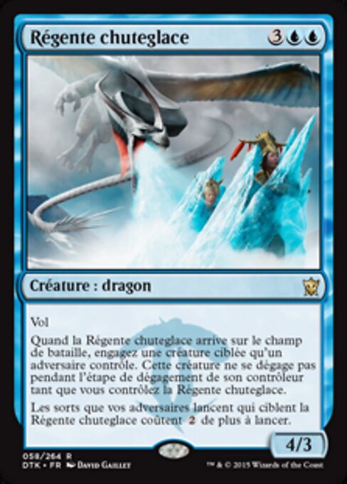 冰瀑龍侯 (Icefall Regent) - Dragons of Tarkir (#58) - Illustrated by David Gaillet - Magic: The Gathering Card
