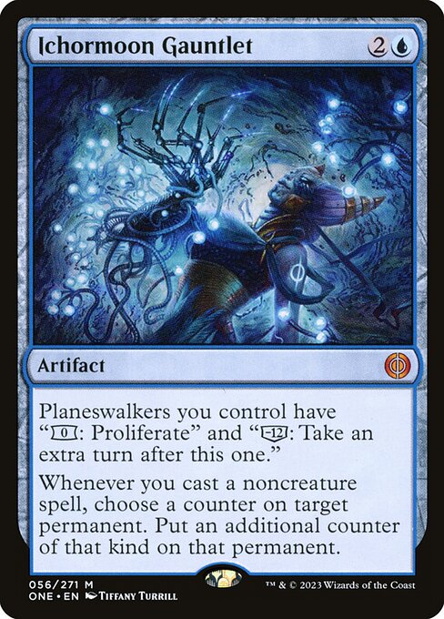 脓水月拳套 (Ichormoon Gauntlet) - Phyrexia: All Will Be One (#56) - Illustrated by Tiffany Turrill - Magic: The Gathering Card