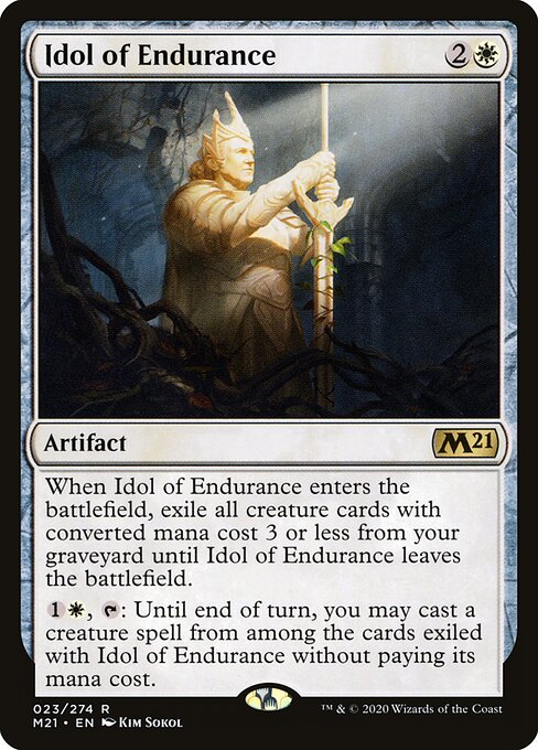 Idol of Endurance - Core Set 2021 (#23) - Illustrated by Kim Sokol - Magic: The Gathering Card