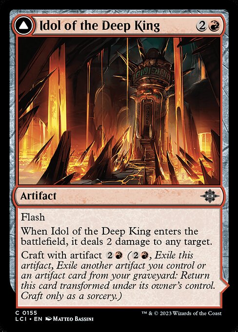 Idol of the Deep King // Sovereign's Macuahuitl - The Lost Caverns of Ixalan (#155) - Illustrated by Matteo Bassini - Magic: The Gathering Card