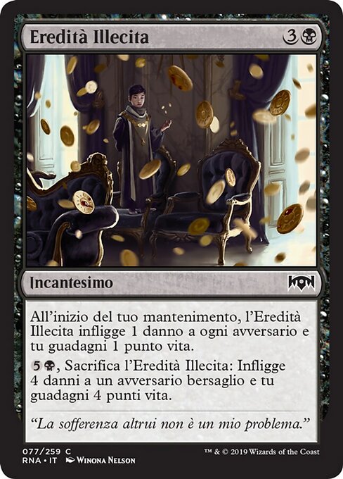 不正相続 (Ill-Gotten Inheritance) - Ravnica Allegiance (#77) - Illustrated by Winona Nelson - Magic: The Gathering Card
