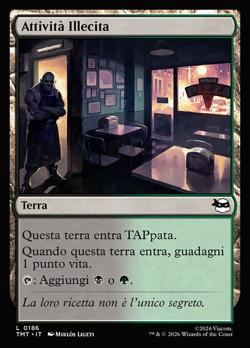 Negocio ilegal (Illegitimate Business) - Teenage Mutant Ninja Turtles (#186) - Illustrated by Miklós Ligeti - Magic: The Gathering Card