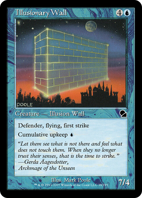 Illusionary Wall - Masters Edition (#39) - Illustrated by Mark Poole - Magic: The Gathering Card