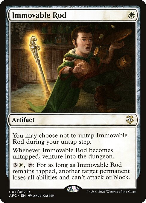 Unbewegliches Zepter (Immovable Rod) - Forgotten Realms Commander (#7) - Illustrated by Jakub Kasper - Magic: The Gathering Card