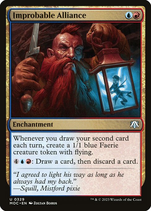 Improbable Alliance - March of the Machine Commander (#329) - Illustrated by Zoltan Boros - Magic: The Gathering Card