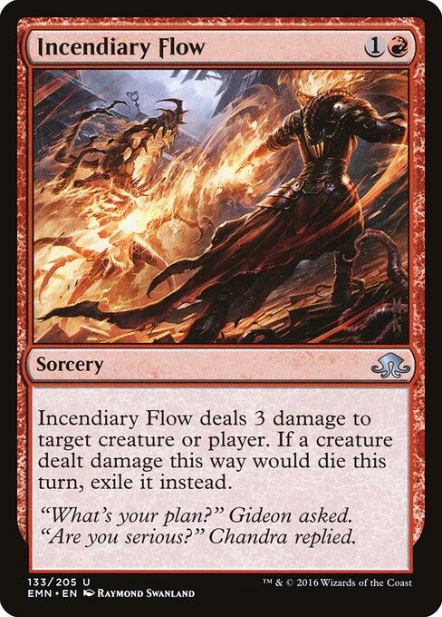 Incendiary Flow - Eldritch Moon (#133) - Illustrated by Raymond Swanland - Magic: The Gathering Card