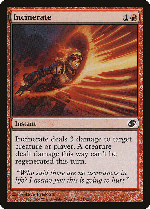 火葬 (Incinerate) - Duel Decks: Jace vs. Chandra (#51) - Illustrated by Steve Prescott - Magic: The Gathering Card