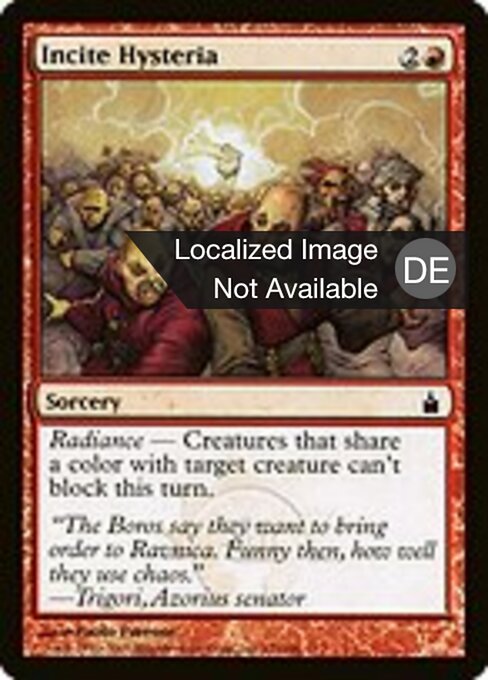 恐慌の扇動 (Incite Hysteria) - Ravnica: City of Guilds (#132) - Illustrated by Paolo Parente - Magic: The Gathering Card