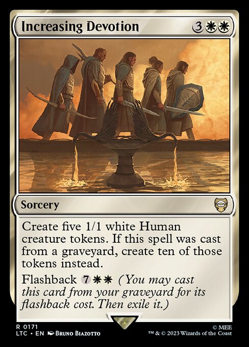 Zunehmende Hingabe (Increasing Devotion) - Tales of Middle-earth Commander (#171) - Illustrated by Bruno Biazotto - Magic: The Gathering Card