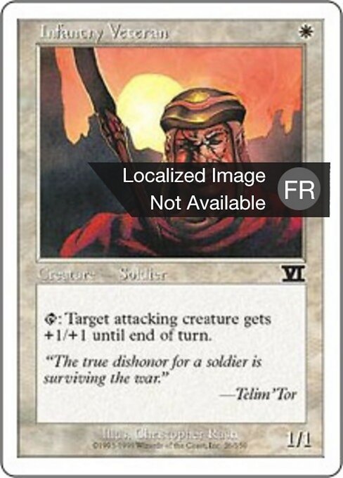 Fante Veterano (Infantry Veteran) - Duel Decks: Elspeth vs. Tezzeret (#4) - Illustrated by Christopher Rush - Magic: The Gathering Card