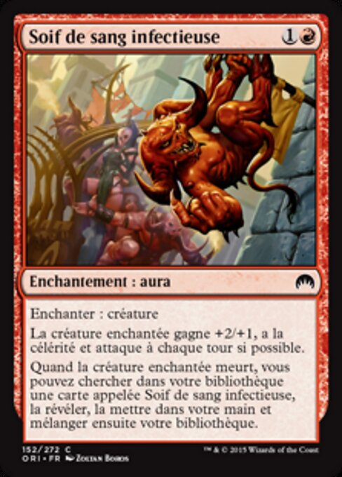Sete di Sangue Contagiosa (Infectious Bloodlust) - Magic Origins (#152) - Illustrated by Zoltan Boros - Magic: The Gathering Card