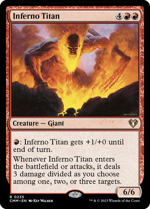 Inferno Titan - Commander Masters (#235) - Illustrated by Kev Walker - Magic: The Gathering Card