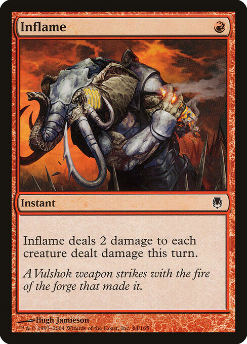 Inflame - Darksteel (#64) - Illustrated by Hugh Jamieson - Magic: The Gathering Card