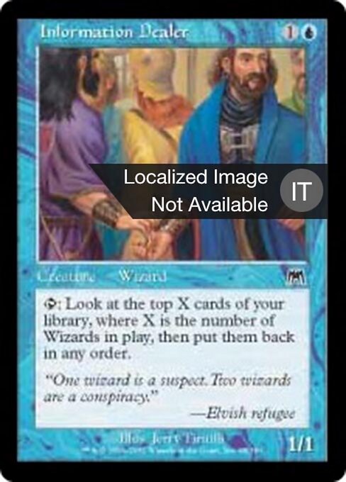 Vendeur de renseignements (Information Dealer) - Onslaught (#88) - Illustrated by Jerry Tiritilli - Magic: The Gathering Card