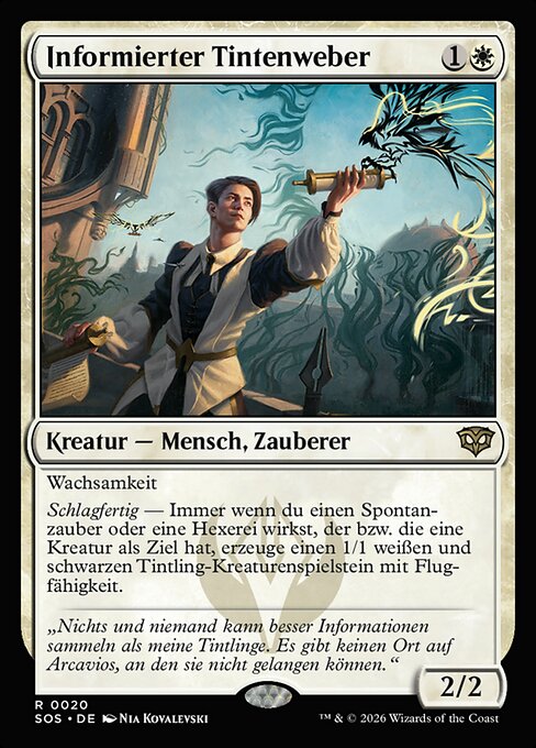 Plasmachina Informato (Informed Inkwright) - Secrets of Strixhaven (#20) - Illustrated by Nia Kovalevski - Magic: The Gathering Card