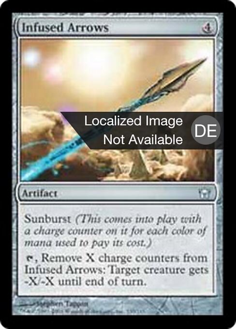 Aufgeladene Pfeile (Infused Arrows) - Fifth Dawn (#133) - Illustrated by Stephen Tappin - Magic: The Gathering Card