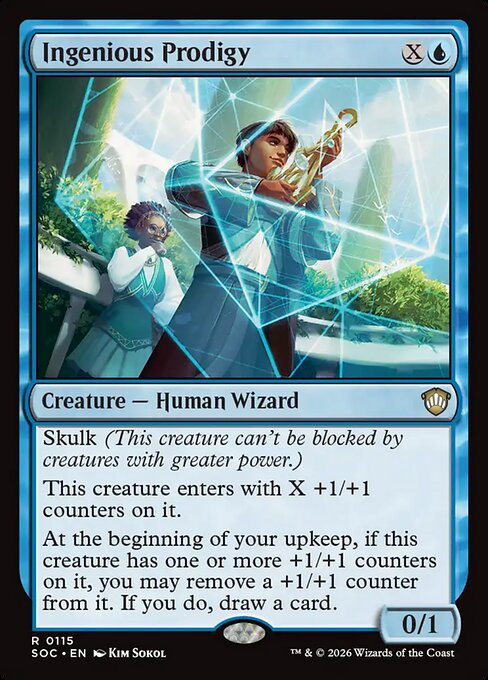 Ingenious Prodigy - Secrets of Strixhaven Commander (#115) - Illustrated by Kim Sokol - Magic: The Gathering Card